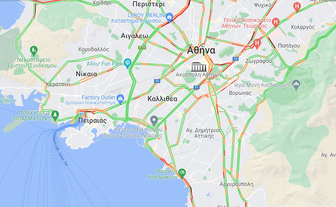 κίνηση στην Αττική: Ποιοι δρόμοι έχουν «φρακάρει»