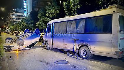 Θεσσαλονίκη: Έκλεψε λεωφορείο και προκάλεσε σοβαρό τροχαίο – Δείτε φωτό και βίντεο