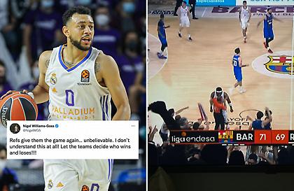 Γουίλιαμς-Γκος: «Οι διαιτητές έδωσαν πάλι τη νίκη στην Μπαρτσελόνα»-Ντου Γιαμπουσέλι σε διαιτητή