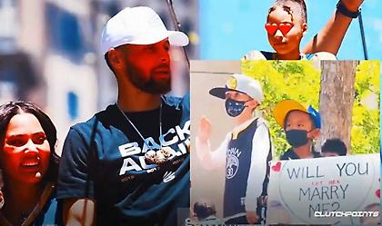 Πιτσιρικάς έκανε πρόταση γάμου στην κόρη του Στεφ Κάρι στην φιέστα των Γουόριορς