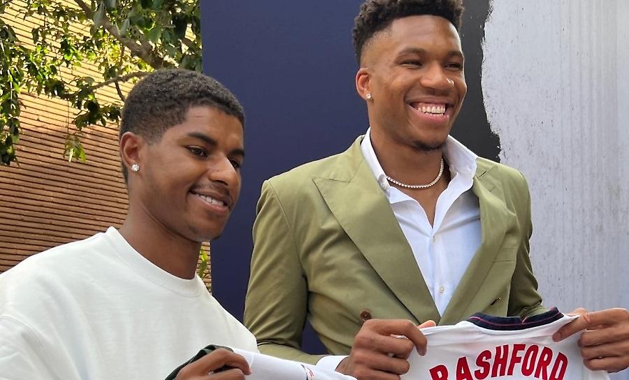 Αντάλλαξε φανέλα με τον Ράσφορντ ο Γιάννης Αντετοκούνμπο στην πρεμιέρα της ταινίας του