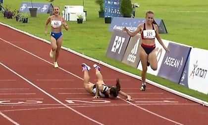 Άτυχη η Μαρινάκου στα 1500μ. - Σκόνταψε πριν τον τερματισμό και έχασε τη νίκη