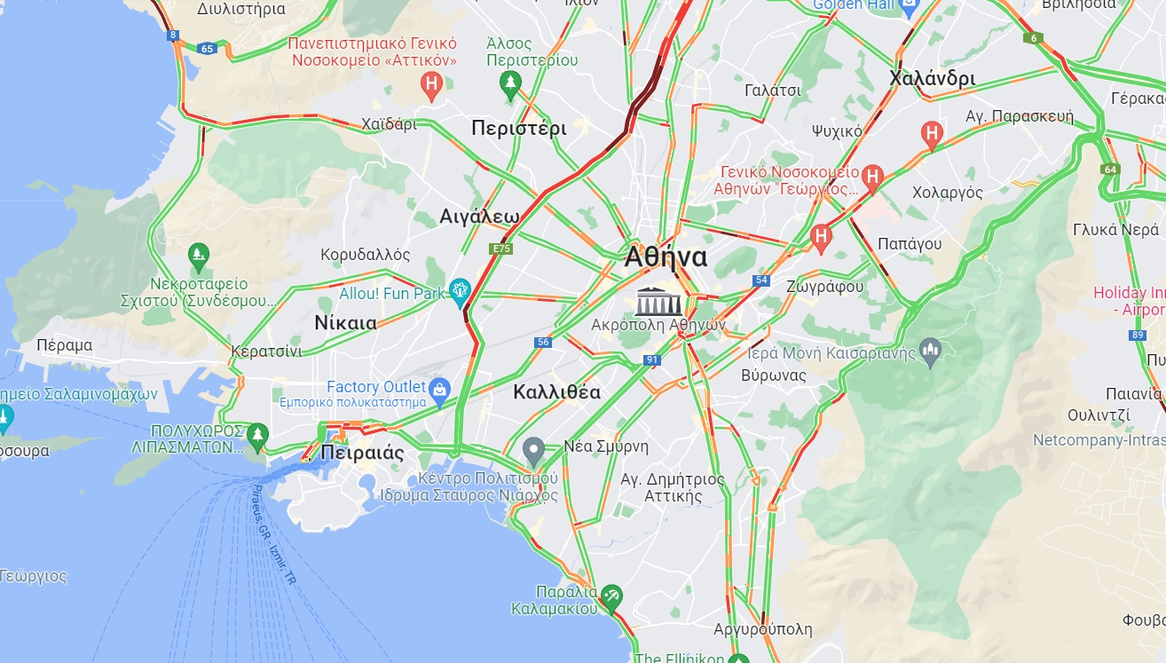 Κίνηση τώρα: Μποτιλιάρισμα στον Κηφισό