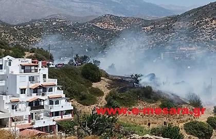 Πυρκαγιά στην Αγία Γαλήνη Ρεθύμνου-Ενισχύθηκαν οι δυνάμεις