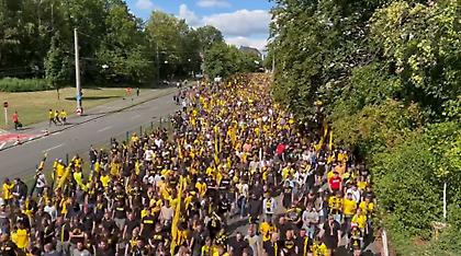 Τρομερή… λαοθάλασσα από οπαδούς της Ντόρτμουντ στον δρόμο προς το γήπεδο!