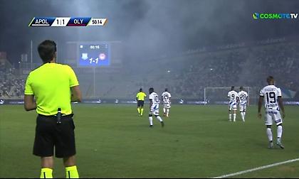 Μίνι διακοπή στο Απόλλων-Ολυμπιακός λόγω αποπνικτικής ατμόσφαιρας