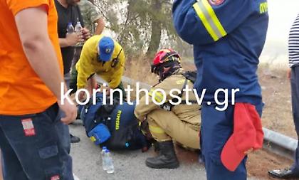 Λιποθύμησε πυροσβέστης στη φωτιά στο Κατακάλι Κορινθίας