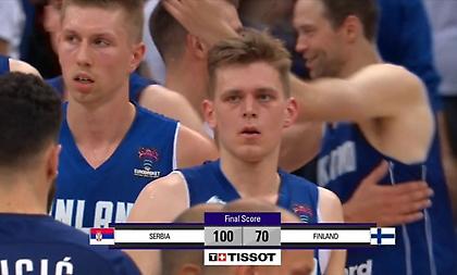 Τα highlights από την άνετη 100άρα της Σερβίας κόντρα στη Φινλανδία