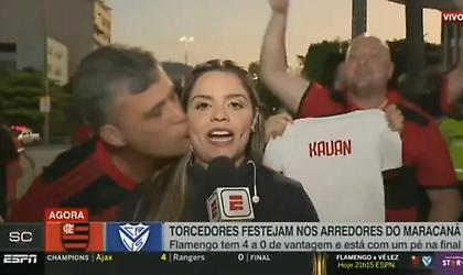 Φίλησαν ρεπόρτερ του ESPN στον αέρα-Τιμωρία στον οπαδό