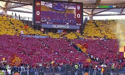 Εντυπωσιακή ατμόσφαιρα στο «Ολίμπικο» πριν το ντέρμπι Ρόμα-Αταλάντα