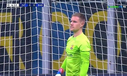 Aπίστευτη επέμβαση του Τερ Στέιγκεν σε σουτ... βολίδα του Τσαλχάνογλου!