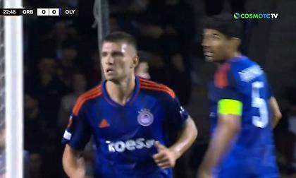 H πρώτη ευκαιρία του Ολυμπιακού με κεφαλιά του Ντόι