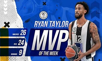 Πολυτιμότερος της τρίτης αγωνιστικής της Basket League ο Τέιλορ