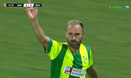 Σεντερφορίσια κεφαλιά του Λόπες για το 2-1 της ΑΕΚ