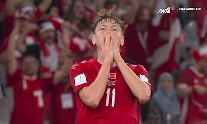 Ο Σκοβ-Όλσεν σκόραρε για τη Δανία αλλά το γκολ του ακυρώθηκε για οφσάιντ στο ξεκίνημα της φάσης