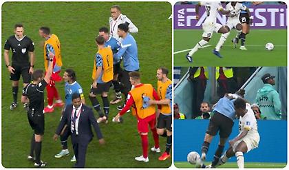 «Πέσιμο» των Ουρουγουανών στον διαιτητή στο φινάλε για τα 2 πέναλτι που αρνήθηκε!