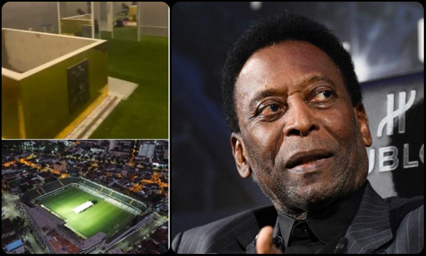 Pele: preparations at the Santos stadium for his funeral – Football – General Pele: preparations at the Santos stadium for his funeral – Football – General