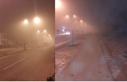 Πυκνή ομίχλη εξακολουθεί να «σκεπάζει» τη Λάρισα - Απόκοσμες εικόνες