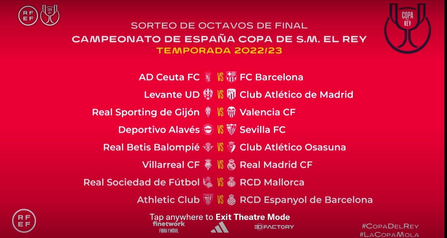 Κύπελλο Ισπανίας: Η κλήρωση για τη φάση των 16