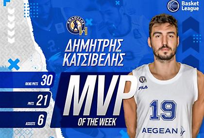 Basket League: Ο Κατσίβελης MVP της αγωνιστικής