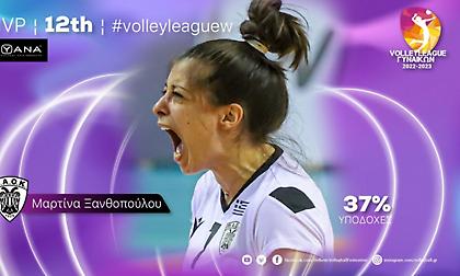 KYANA MVP της 12ης αγωνιστικής της Volley League γυναικών η Ξανθοπούλου