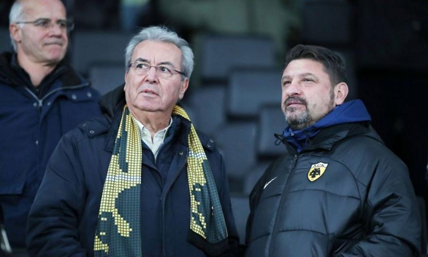 Ξανά στην «Opap Arena» Σταϊκούρας και Χαρδαλιάς, παρακολουθούν από κοντά το ΑΕΚ-Άρης