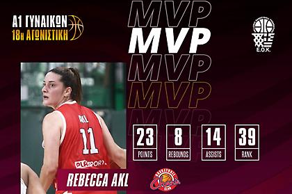 Α1 Γυναικών: Οι συμπαίκτριες Ακλ και Τζόνσον μοιράζονται τον τίτλο της MVP