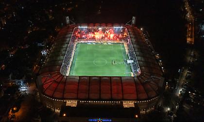 Εντυπωσιακό βίντεο με την «φλεγόμενη» OPAP Arena από ψηλά