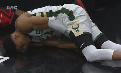 Η στιγμή του τραυματισμού του Γιάννη Αντετοκούνμπο στον καρπό