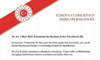 Ανακοίνωση του τουρκικού ΥΠΕΞ για το πολύνεκρο δυστύχημα στα Τέμπη