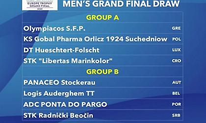 Οι κληρώσεις για Ολυμπιακό, Σάρισες στους ομίλους του Europe Trophy Grand Final πινγκ πονγκ
