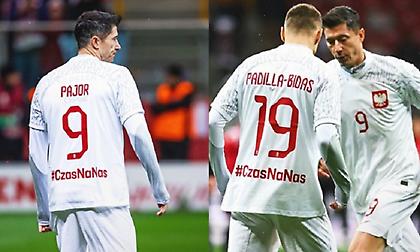 Οι παίκτες της Πολωνίας έκαναν προθέρμανση φορώντας μπλούζες με τα επίθετα της εθνικής γυναικών