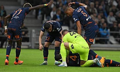 Έπεσε αναίσθητος στο έδαφος μετά από σύγκρουση ο Κουγιατέ της Μονπελιέ - Σηκώθηκε μετά από 5 λεπτά!