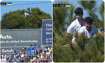 Παιδιά ανέβηκαν στην κορυφή δέντρου για να δουν το Χετάφε-Μπαρτσελόνα!