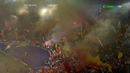 Φαντασμαγορική ατμόσφαιρα από τους οπαδούς της Ρόμα!