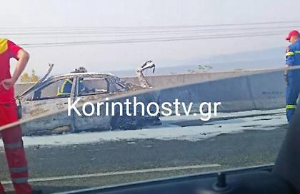 Φωτιά σε IX στην Αθηνών-Κορίνθου στο ύψος της Κινέτας - Κλειστή η εθνική