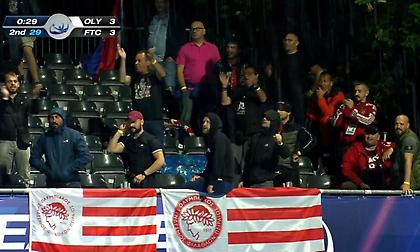 Και στο Βελιγράδι οι φίλοι του Ολυμπιακού, τραγουδούν υπό βροχή για την ομάδα τους!