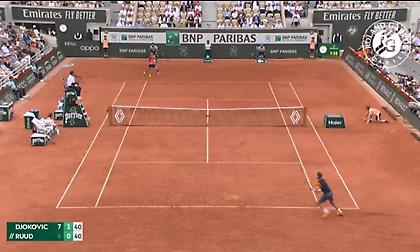 Υπέροχος winner του Τζόκοβιτς μετά από ράλι 22 χτυπημάτων!