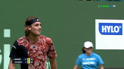 Ισοφάρισε τον Μπαρέρ ο Τσιτσιπάς: Πανηγύρισε έντονα ο πατέρας του το break