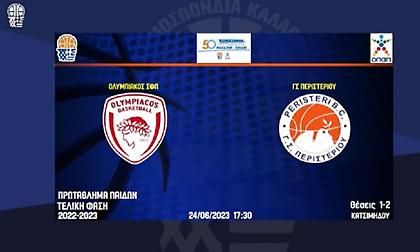 Live Streaming: Ο τελικός του Πανελληνίου Παίδων μεταξύ Ολυμπιακού και Περιστερίου