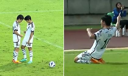 Κέρδισε στο «πέτρα, ψαλίδι, χαρτί», ανέλαβε το φάουλ και σκόραρε με τρομερή συρτή εκτέλεση!