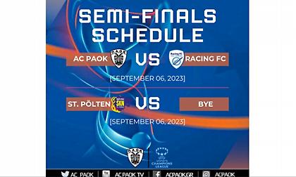 Η κλήρωση του ΠΑΟΚ στο Τσάμπιονς Λιγκ ποδοσφαίρου γυναικών