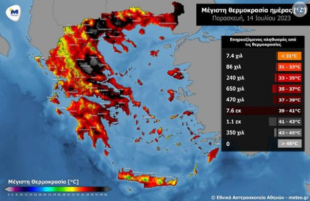 Καύσωνας Κλέων: Θερμοκρασίες άνω των 39 °C σήμερα