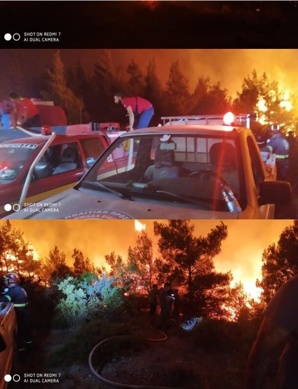 Μαίνεται η φωτιά σε παρθένο δάσος στη Ρόδο