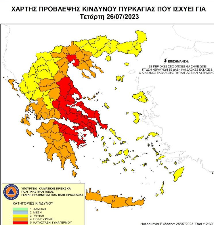 Ακραίος ο κίνδυνος πυρκαγιάς και σήμερα