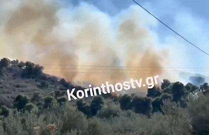 Οριοθετήθηκε η πυρκαγιά σε αγροτοδασική έκταση στην περιοχή Μαψός Κορινθίας