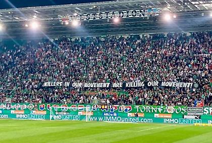 Πανό των οπαδών της Ραπίντ: «Οι δολοφόνοι σκοτώνουν το κίνημά μας»