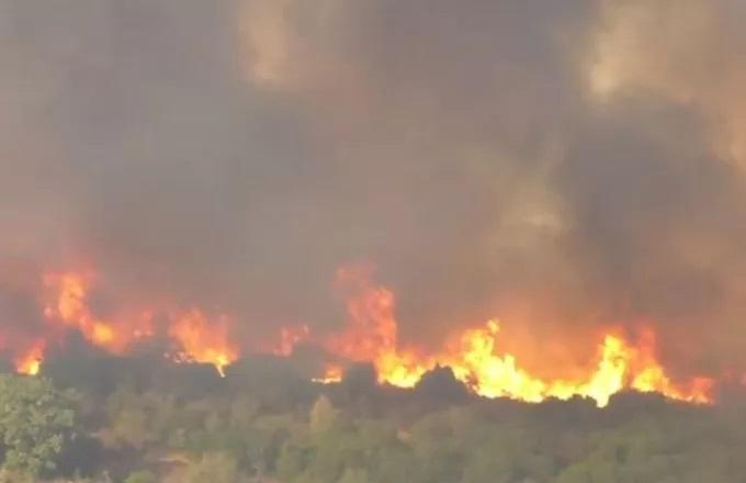 Φωτιά στη Ροδόπη: Νέο μήνυμα από το 112 για εκκενώσεις