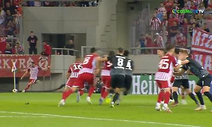 Δοκάρι από εκτέλεση κόρνερ του Φορτούνη