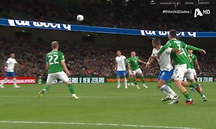 Το πέναλτι που ζήτησε η Εθνική σε μαρκάρισμα στον Γιακουμάκη